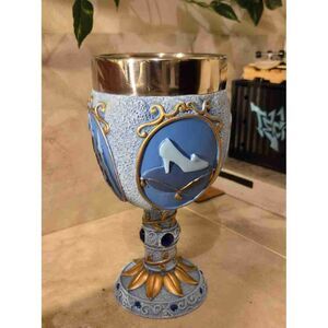 NEW Disney Cinderella 70th Anniversary Decorative Chalice Blue Gold Goblet Cup